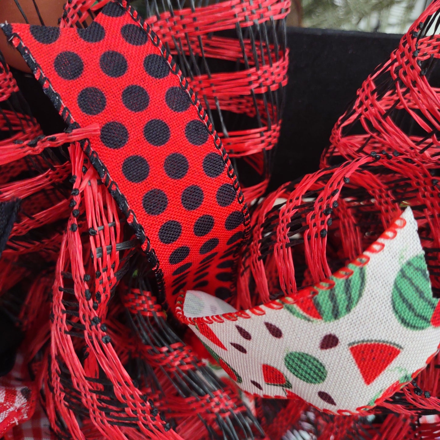 Deco Mesh Wreath Rail, Ant Wreath Rail, Watermelon Wreath Rail, Summer Wreath Rail, Red and Black Wreath Rail