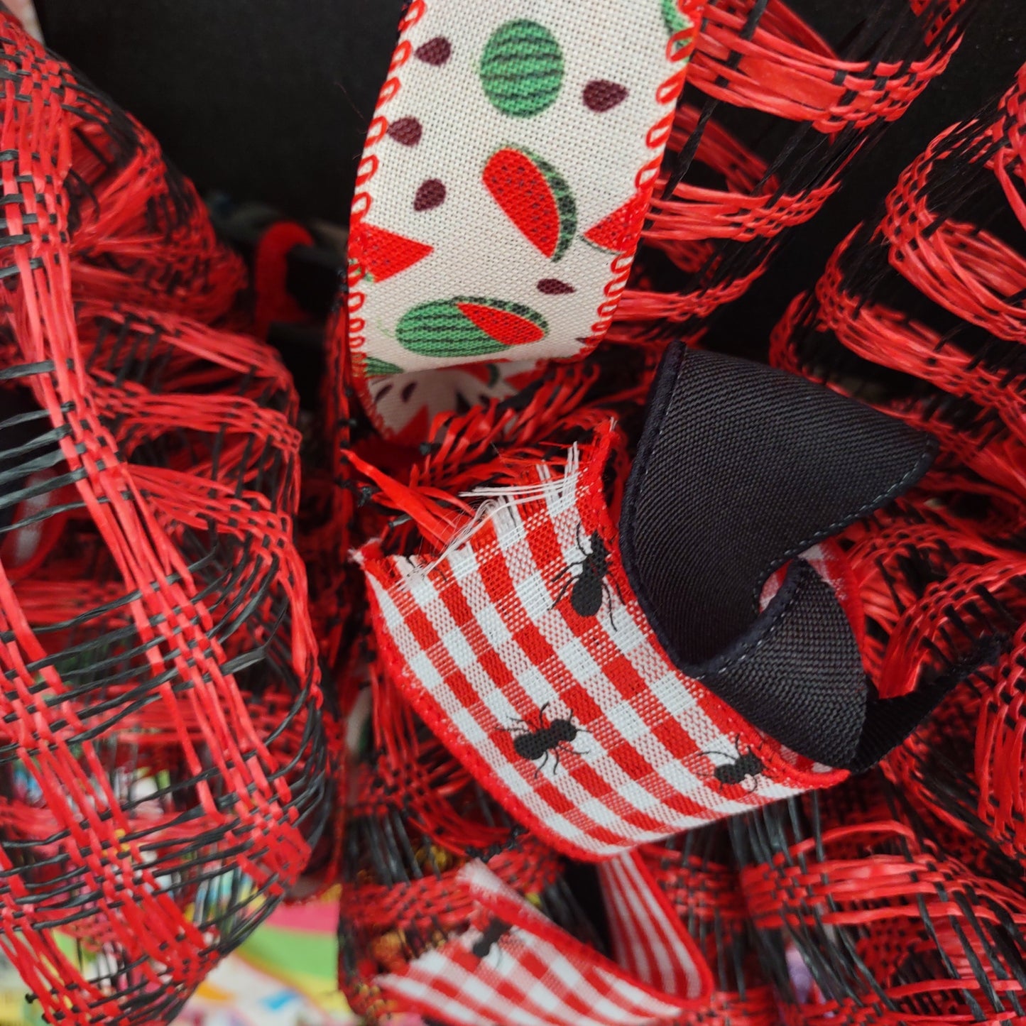 Deco Mesh Wreath Rail, Ant Wreath Rail, Watermelon Wreath Rail, Summer Wreath Rail, Red and Black Wreath Rail