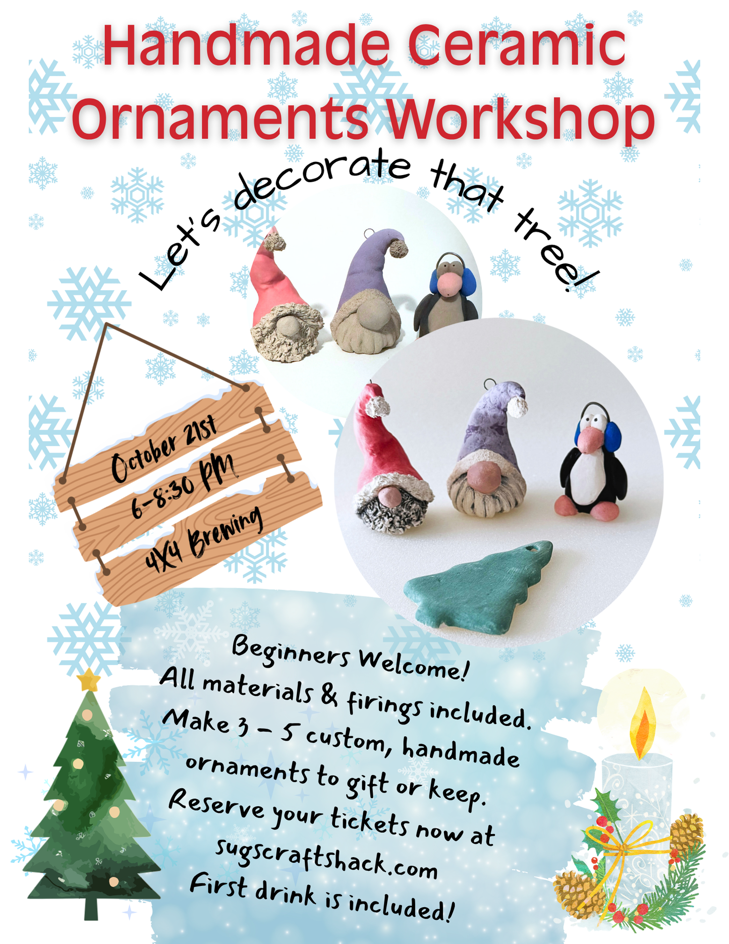Handmade Ceramics Ornaments Workshop