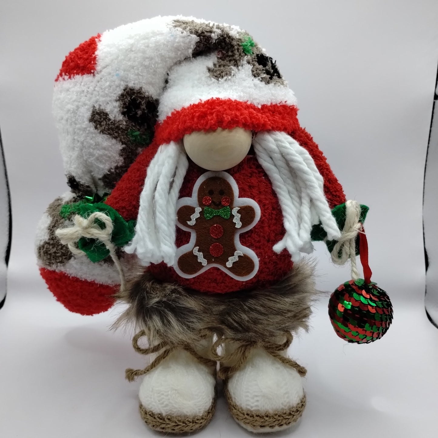 Christmas Gnome With Gingerbread Shirt