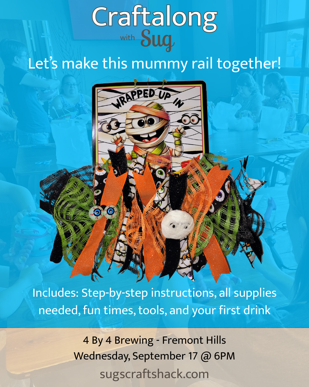 Mummy Halloween Wreath Rail Craftalong