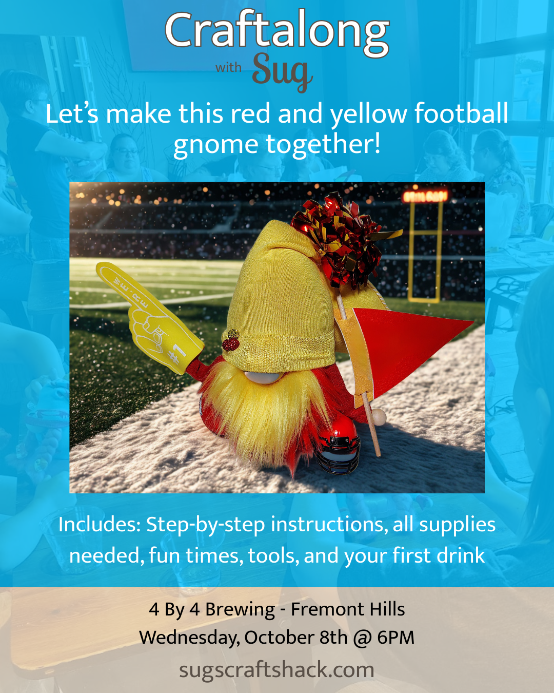 Red and Yellow Football Gnome Craftalong