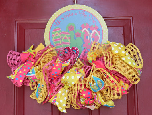 Life Is Better In Flip Flops Wreath Rail