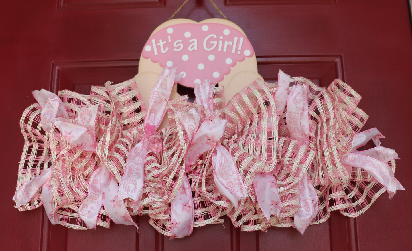 It's A Girl Wreath Rail