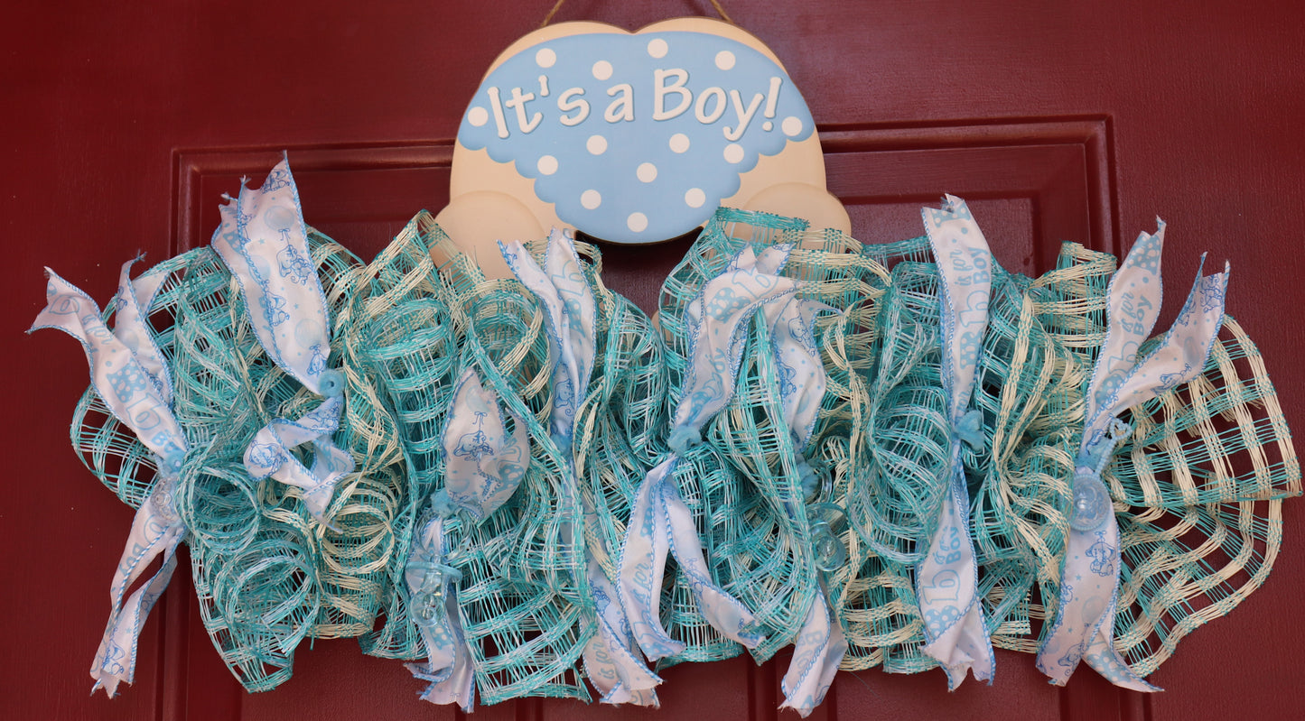 It's A Boy Wreath Rail