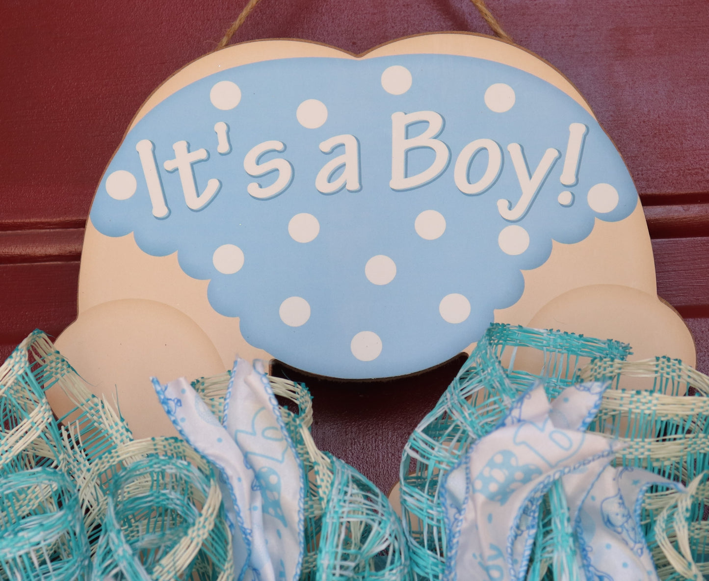 It's A Boy Wreath Rail