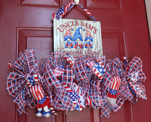 Patriotic 4th Of July Wreath Rail