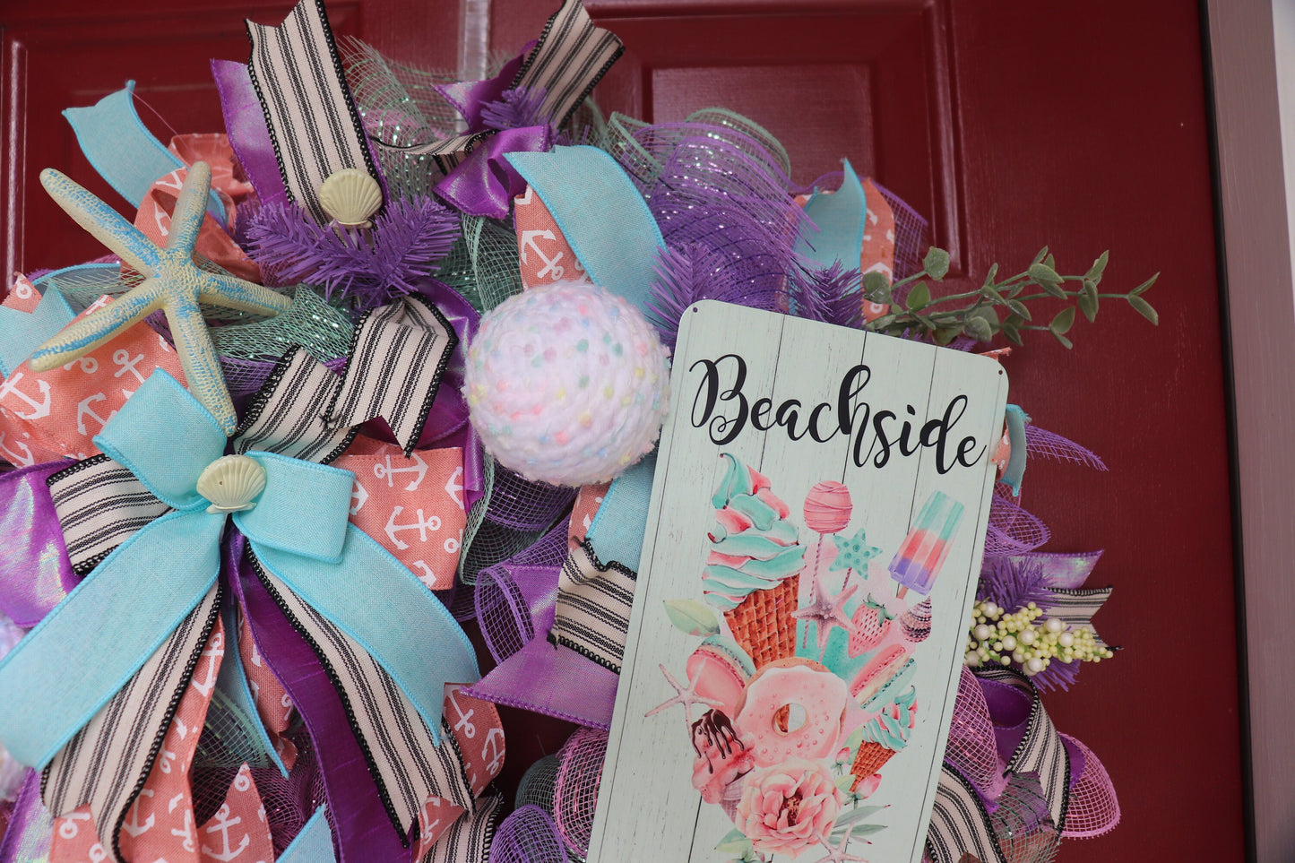 Beachside Sweet Shop - Beach Wreath, anchors, shells, starfish