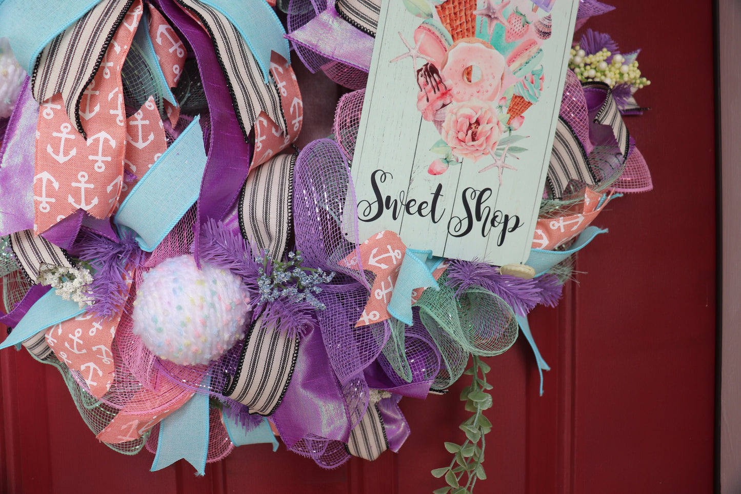 Beachside Sweet Shop - Beach Wreath, anchors, shells, starfish