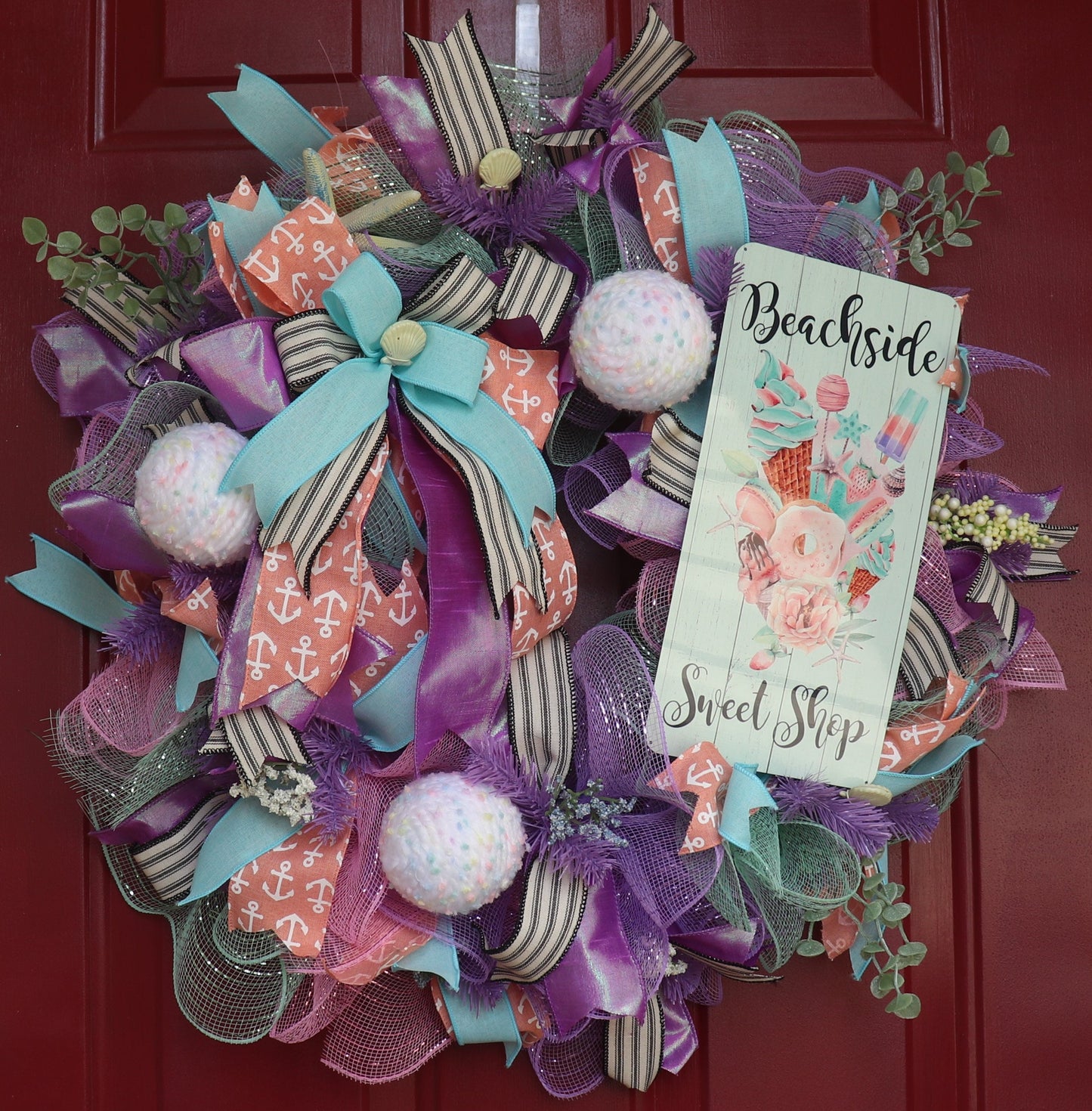 Beachside Sweet Shop - Beach Wreath, anchors, shells, starfish