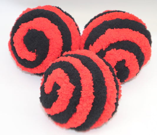 Yarn Balls, Wreath Attachments, Bowl Fillers, Red, Black