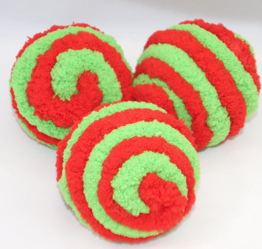 Yarn Balls, Bowl Fillers, Wreath Attachments, Red, Green