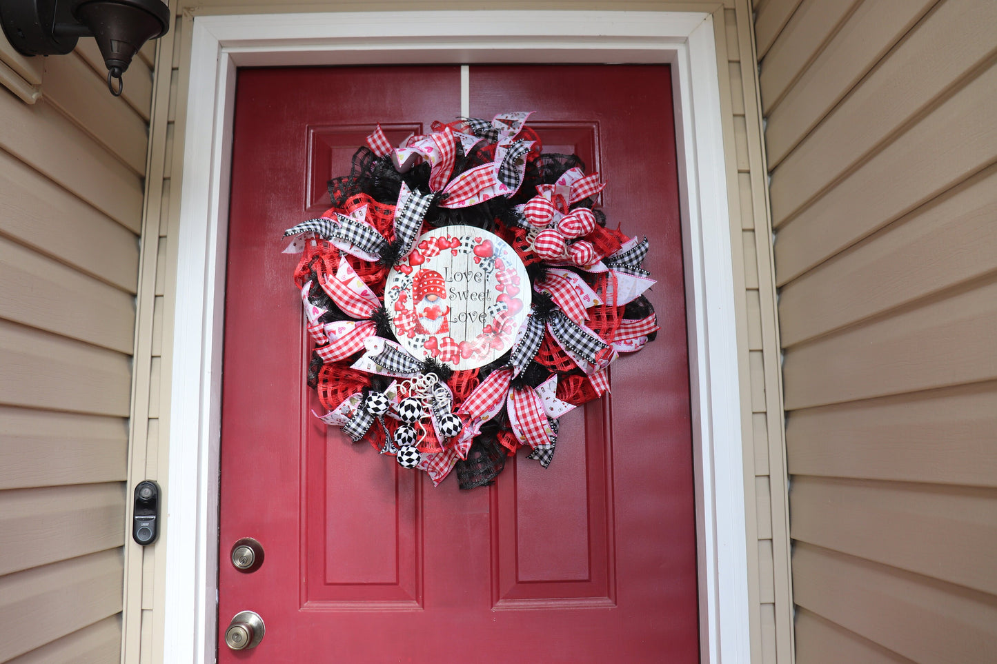 Love Sweet Love Valentine's Day Gnome Wreath with Sign