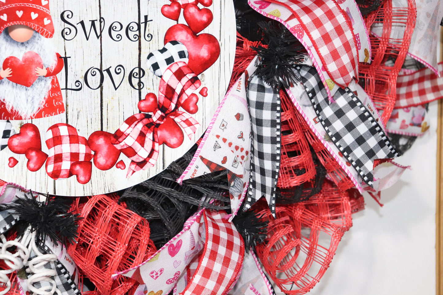 Love Sweet Love Valentine's Day Gnome Wreath with Sign