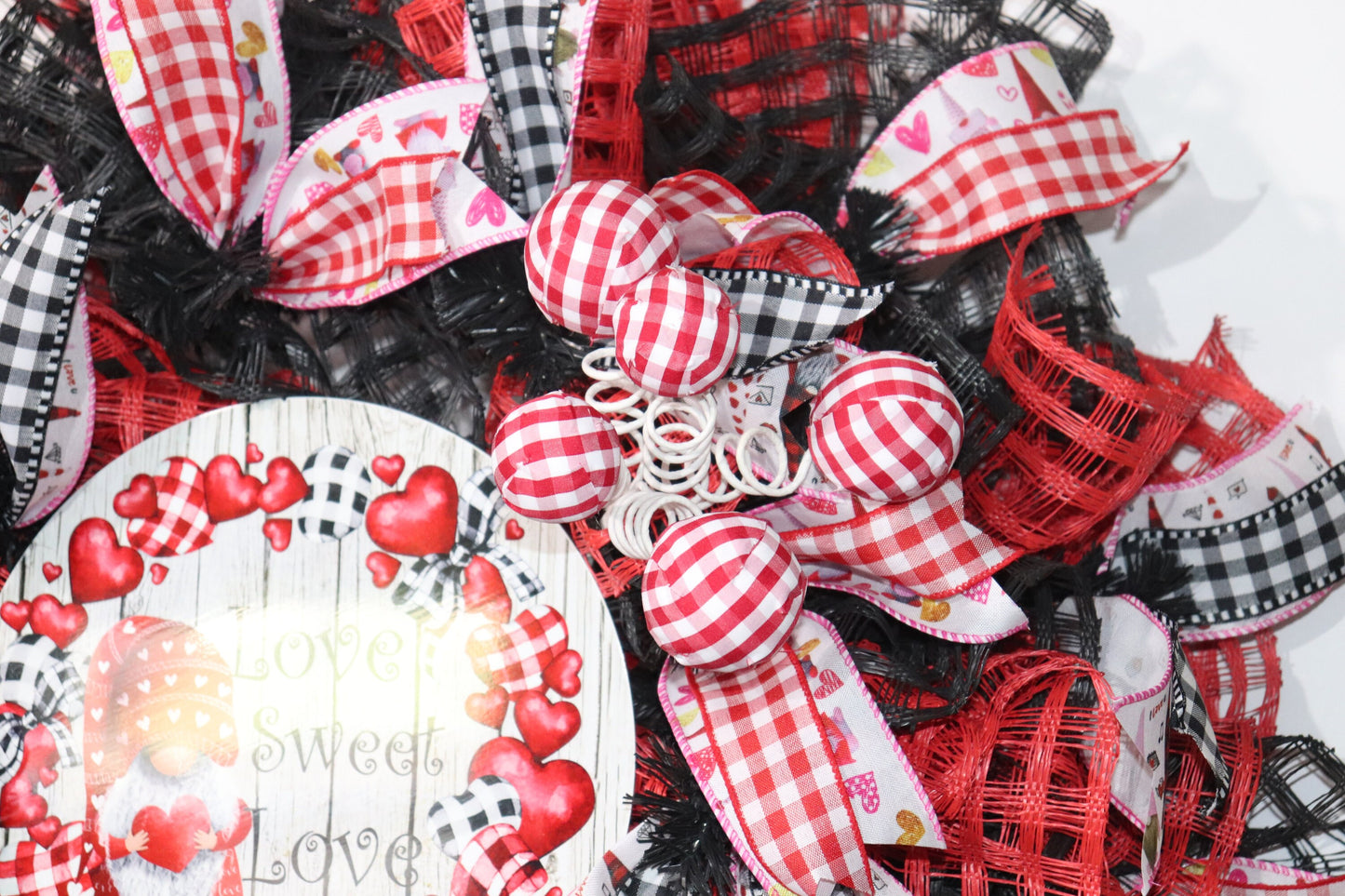 Love Sweet Love Valentine's Day Gnome Wreath with Sign